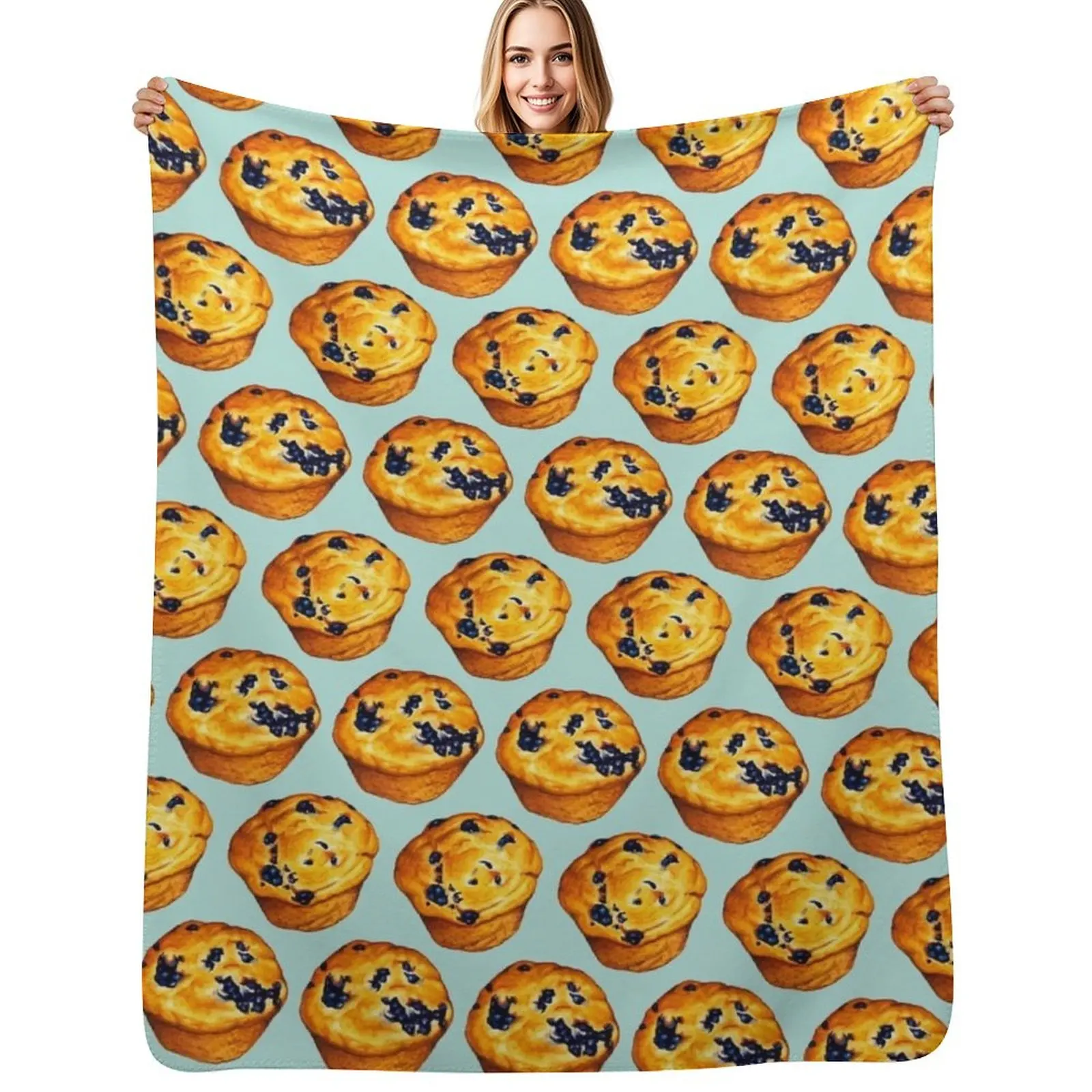 

Blueberry Muffin Pattern Throw Blanket Thermals For Travel Designers Fashion Sofas Blankets