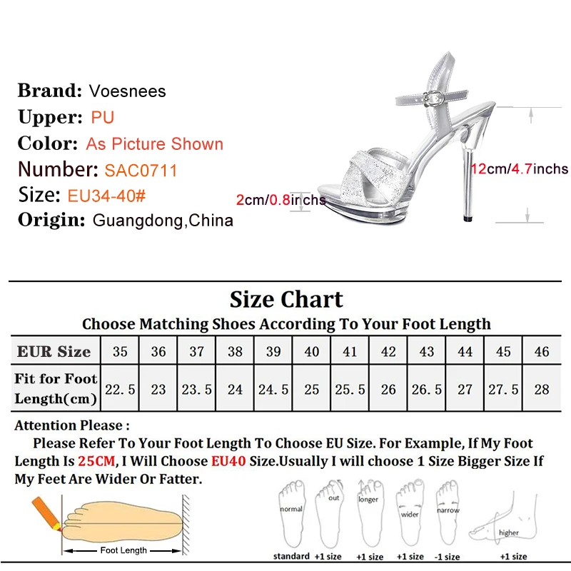 12CM Women Wedding Dress Shoe Catwalk Show Model High Heels Summer Club Party Shoes Black Bling Bling Sequin High Heel Sandals