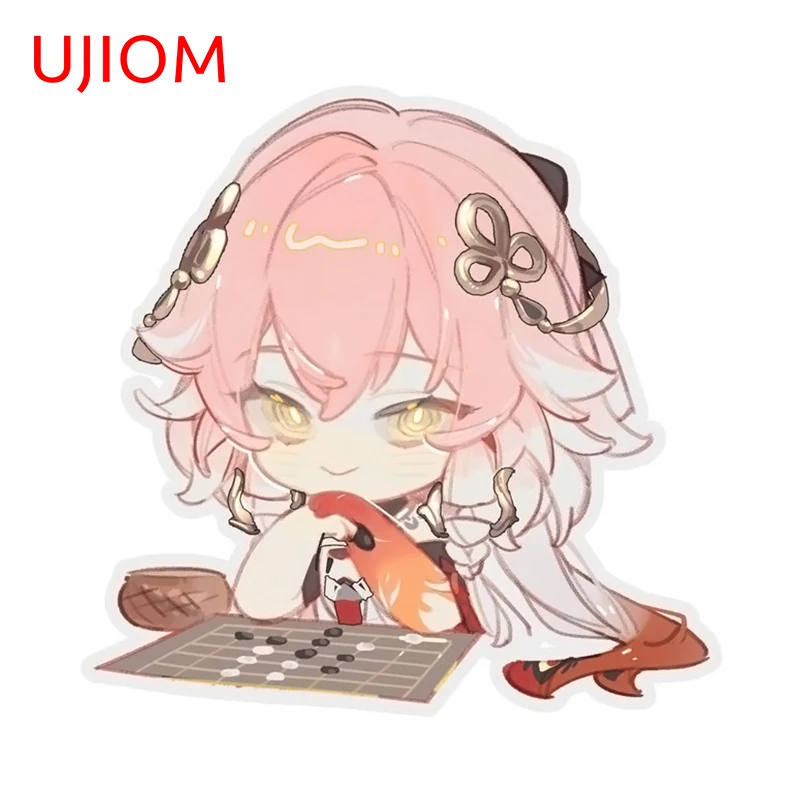 UJIOM 13cm × 12.8cm Wuthering Waves Changli Chibi Wall Stickers Popular Game Character Decals Nice Game Room Accessories