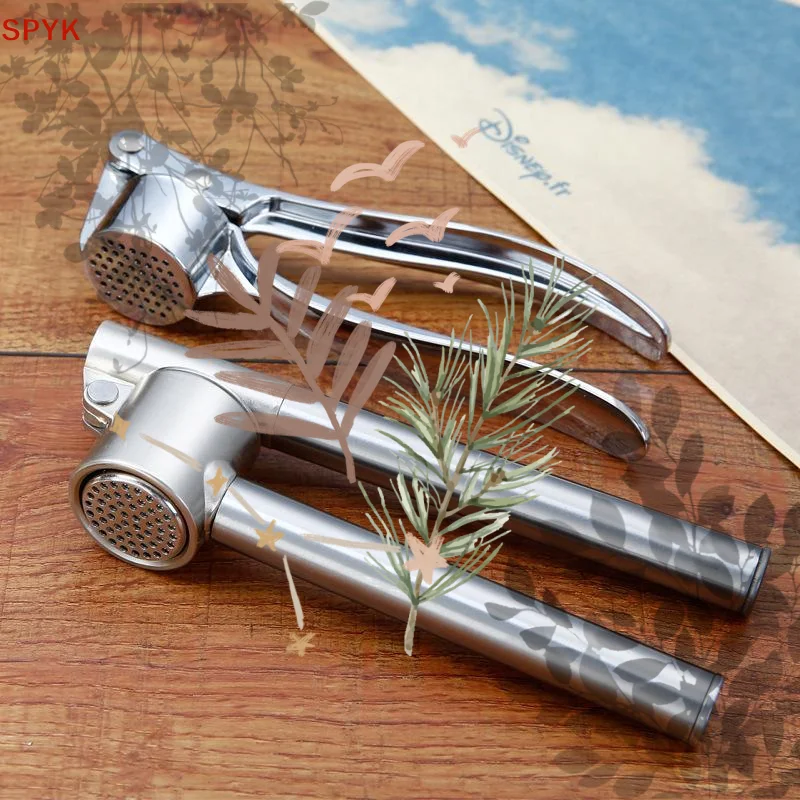 Stainless Steel Garlic Press Ergonomic Handle: Easy Clean Design Home Cooking