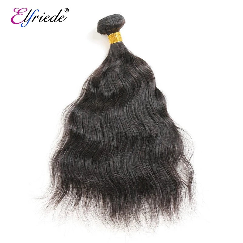 Elfriede-Tissages brésiliens de cheveux humains Natural Wave, 100% cheveux humains Remy, extensions de cheveux noirs naturels, offres en lots de 3/4