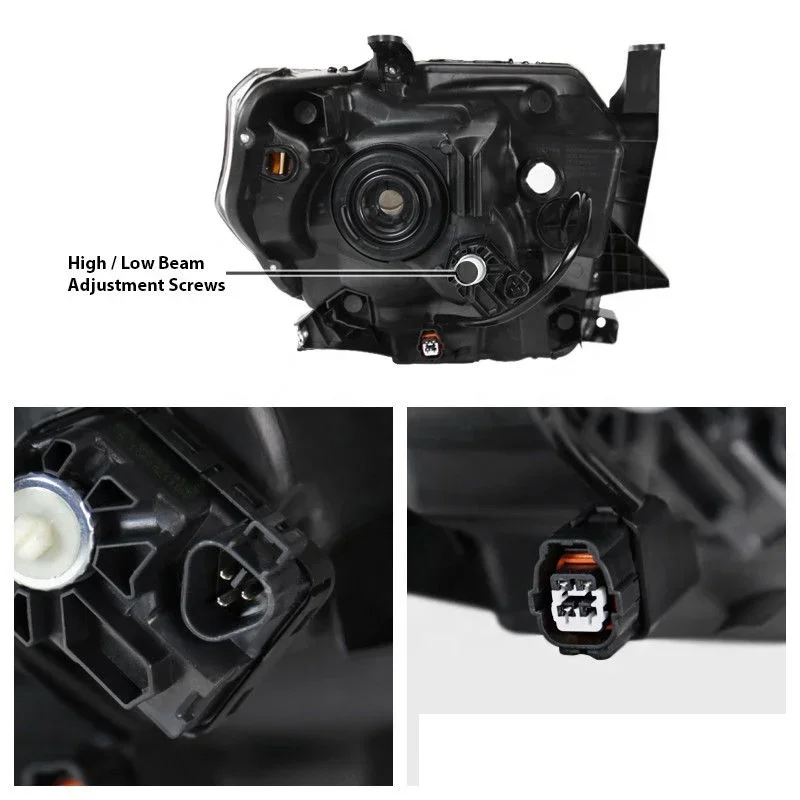 تنطبق على المصباح الأمامي للسيارة Toyota Tundra Pickup 2014 2018 LED المصابيح الأمامية مصابيح الرأس السوداء #2