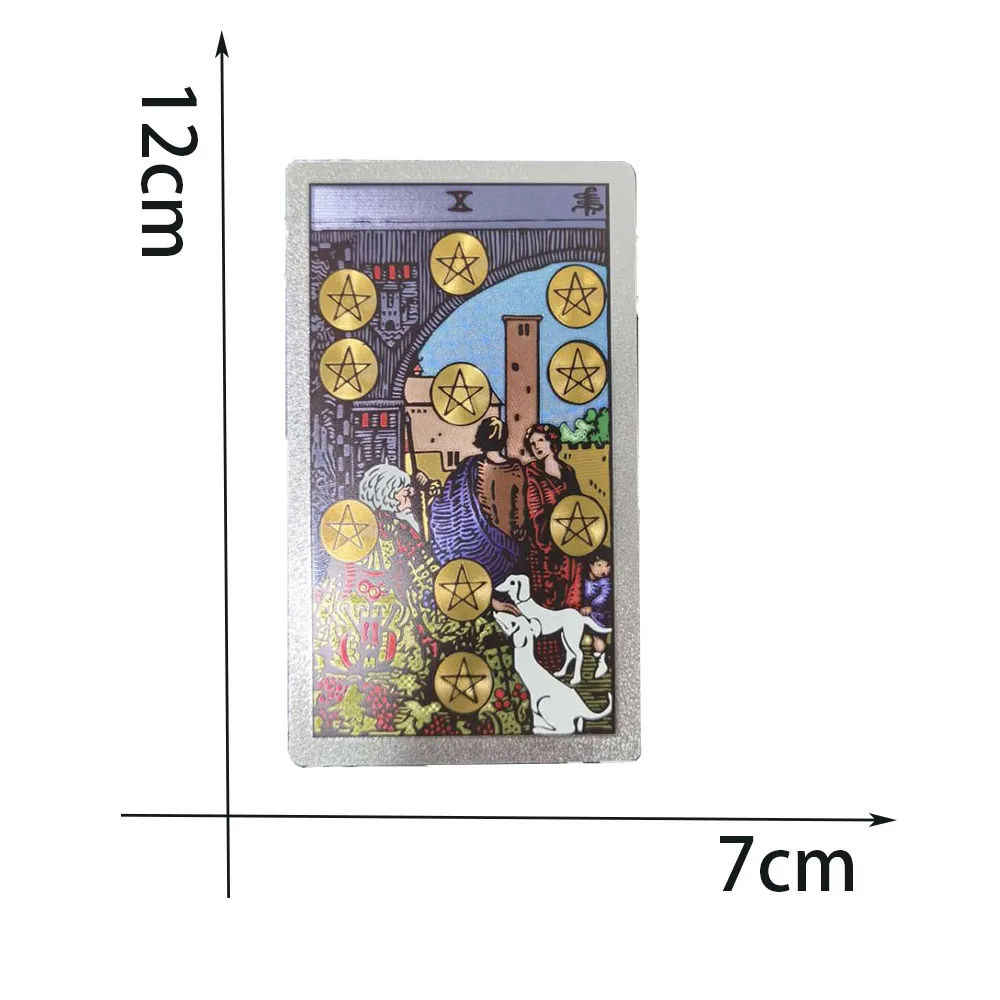 New laser gold foil tarot card PVC table game with color manual divination card gift box set bronzing waterproof luxury