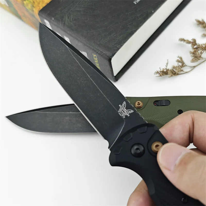 New BM 4300 pocket knife, G10 handle D2 blade, outdoor camping Tactical Hunting Adventure Rescue EDC folding knife, men\'s gift