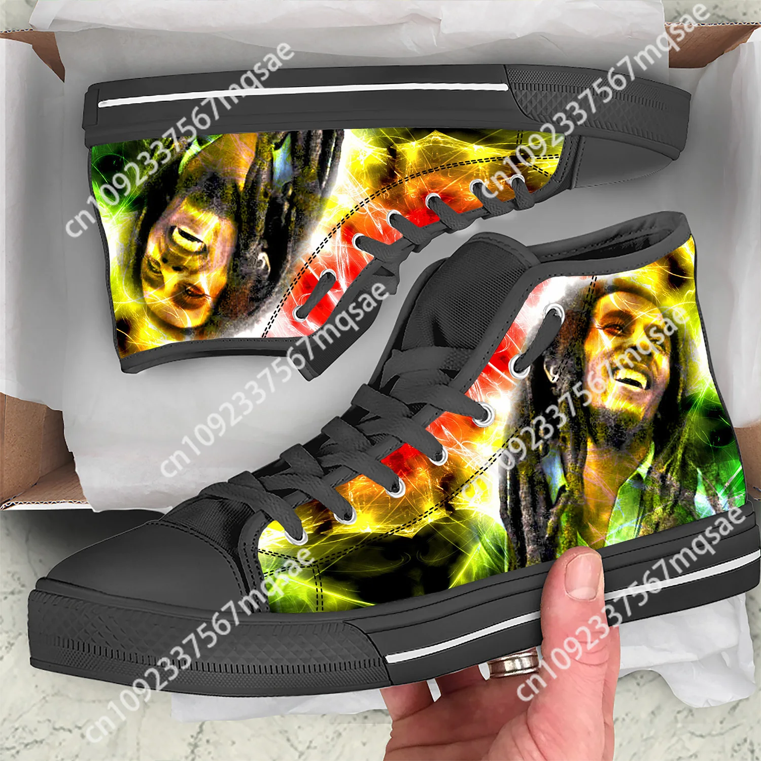 Hot Bob Marley Classic Canvas Shoes Fashion Cloth Shoes High Top America Flag Lightweight Breathable Mens Womens Latest Sneakers