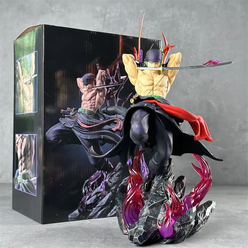 One Piece Three Knife Flow Pulling Knife Solon Double Headed Convertible Anime Handheld Model Statue Ornament Gift