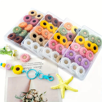 5/15PCS multi-color daisy silicone beads, 20mm, suitable for DIY pen bead bracelets, necklaces, keychain accessories, etc