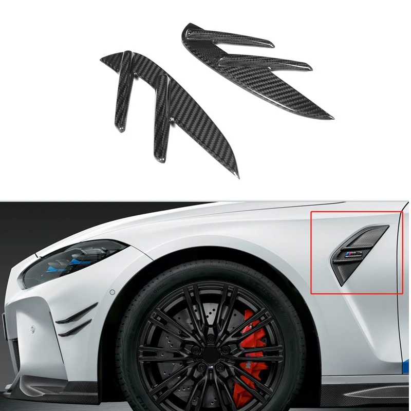 

STLF2pcs Carbon Fiber Fender Vent Trims Cover Decoration for BMWs G80 M3 Sedan 2021 up