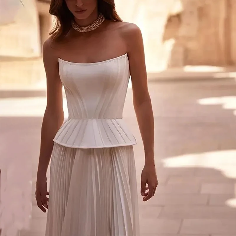 Personnalisé élégant longue ivoire robes De mariée chérie parole longueur a-ligne mariées robe femmes robes De Novias robes 2025