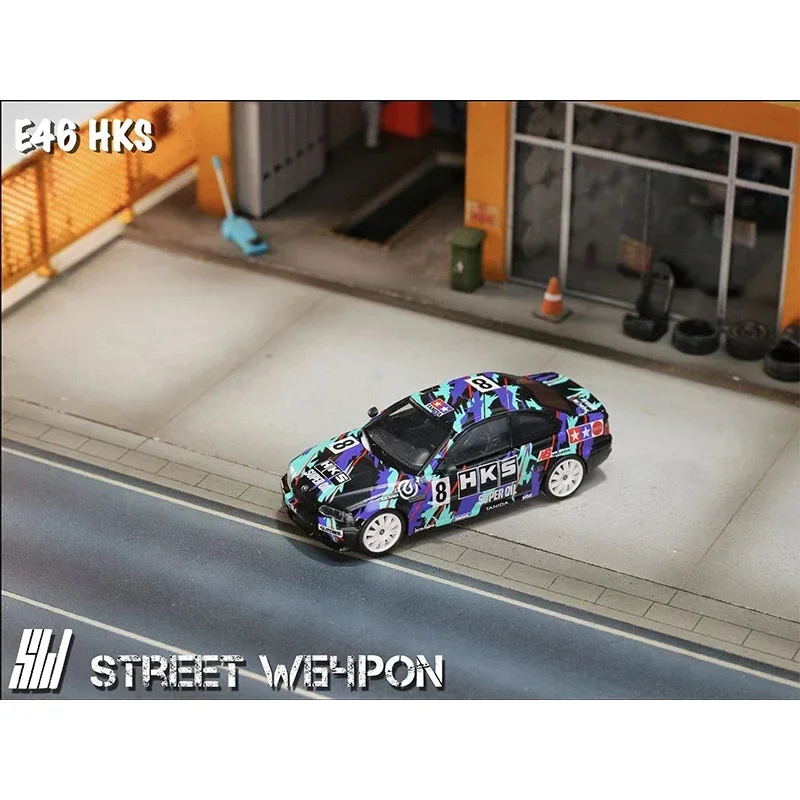 

SW В наличии 1:64 E46 M3 HKS Литая под давлением диорама Коллекция моделей автомобилей Street Warrior