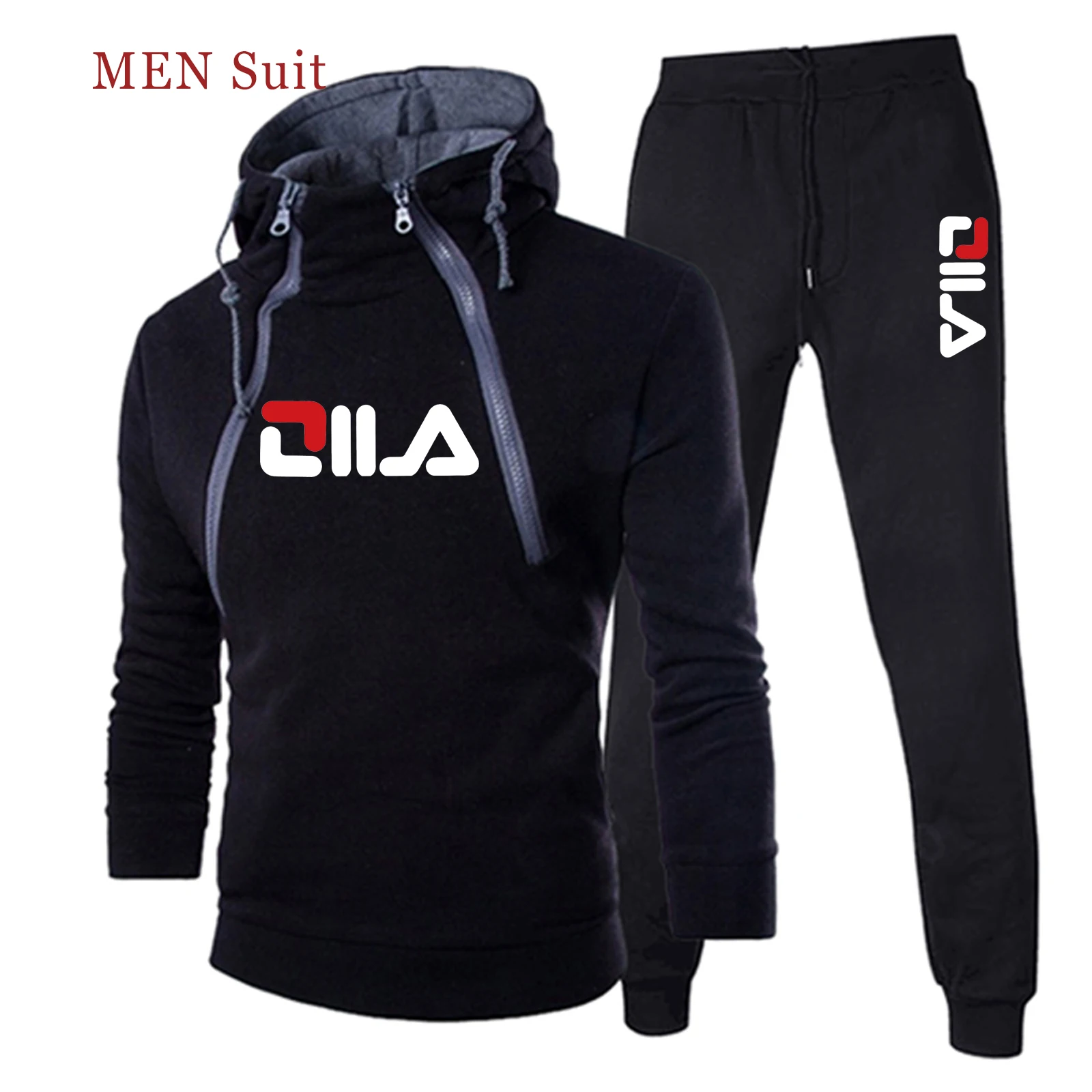 Men\'s Zipper Sweatshirt Set for Men Designe Hoodie High-quality Causal Two Piece Outdoors Jogging Versatile Sweatpants Tracksuit