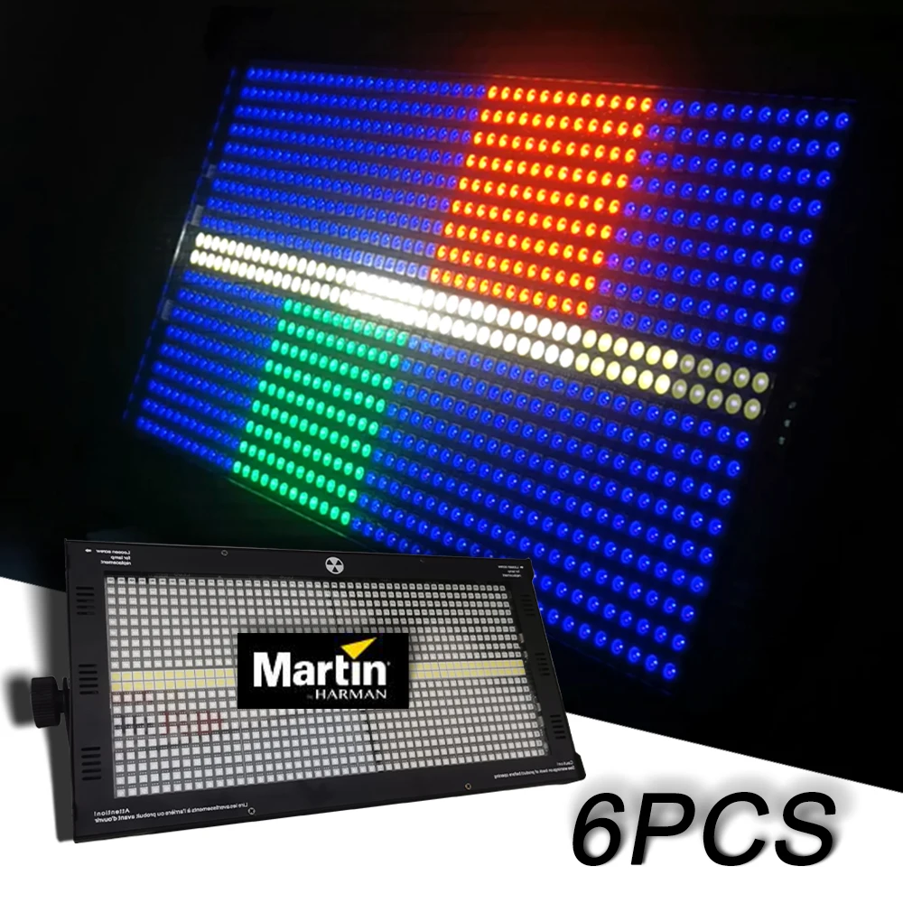 6Pcs/Lot Martin Atomic RGB+W LEDs 8+8 Strobe Segment 280W  Strobe Flash Light DJ Disco Party Club KTV Concert Stage Lighting