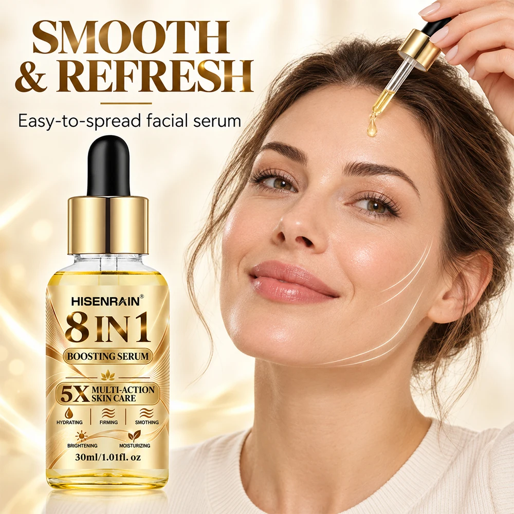 HISENRAIN 8-in-1 Brightening Essence Moisturizing Hydrating Skin Brightening Tightening Wrinkle Smoothing 5x Enhanced Skincare