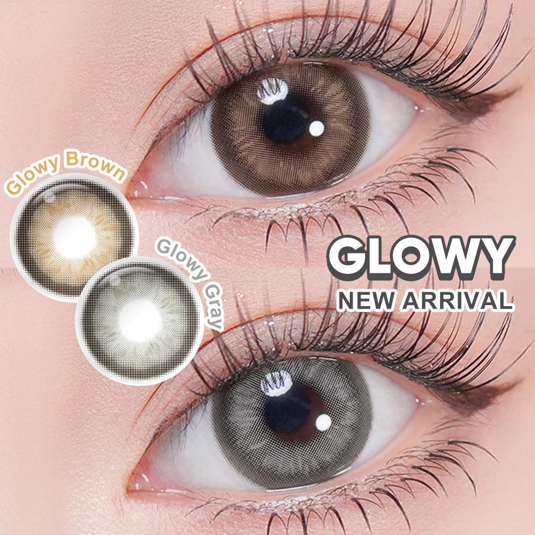 Lentes de Contacto MAGISTER GlowyGray/Brown Series, Estilo Coreano, Lentes de Contacto de Color para Maquillaje, Lentes de Contacto Doll Lens Desire II Lime Green, 6 Meses