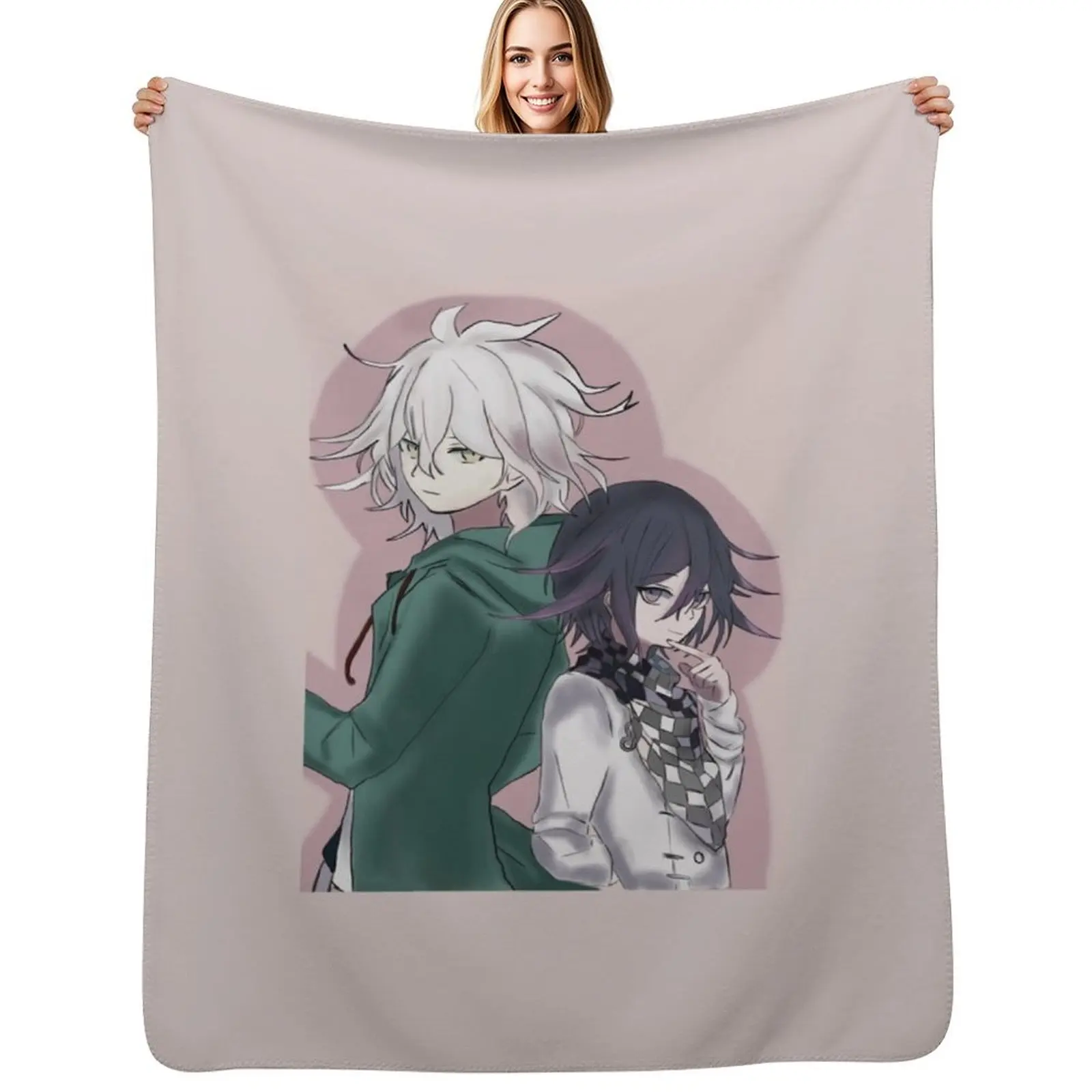 

Komaeda Nagito and Kokichi Throw Blanket Cozy Light Blanket for Travel Camping Picnic