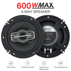 2pcs 6Inch 600W 4 Way 12V Car Coaxial Auto Music Stereo Full Range Frequency Hifi Speakers  Non-destructive Installation