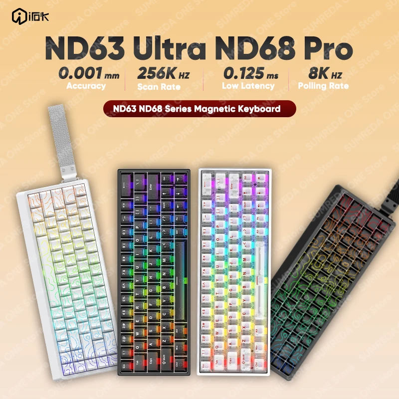 

IROK ND63 Ultra ND63 Pro ND63 Max ND68 Pro Игровая магнитная механическая клавиатура с 60% раскладки RT0.001mm 8K Проводная геймерская клавиатура