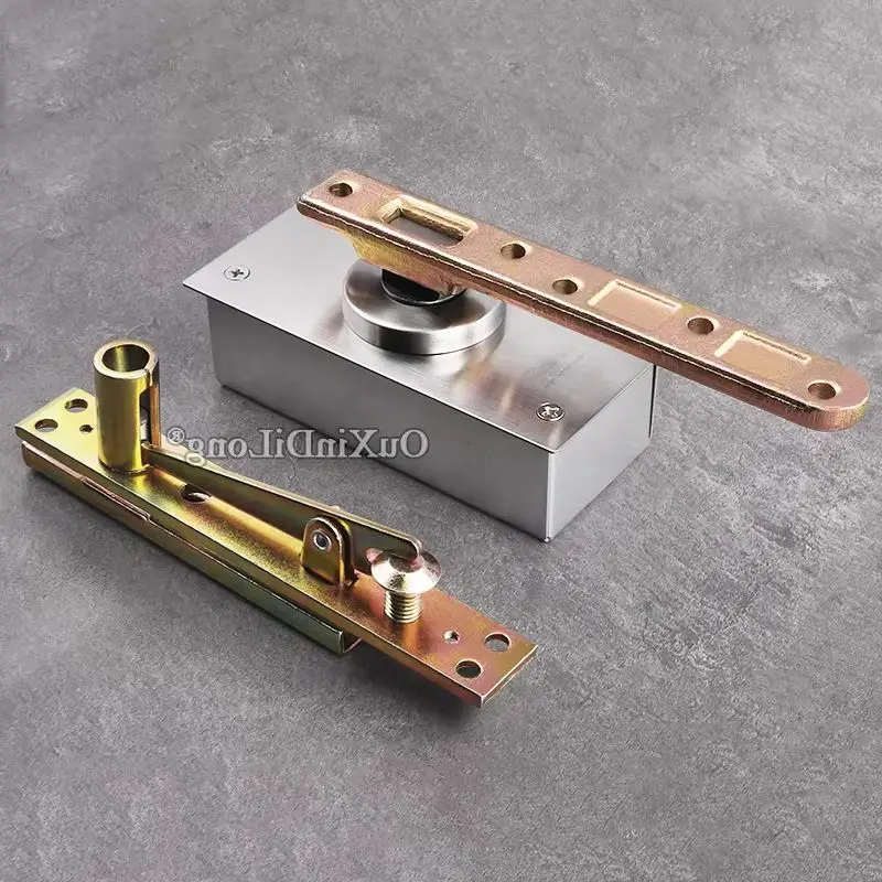 HOT 1Set Heavy Duty Positioning Door Pivot Hinges 360° Rotation Invisible Hidden Floor Spring Door Hinges Install Up and Down
