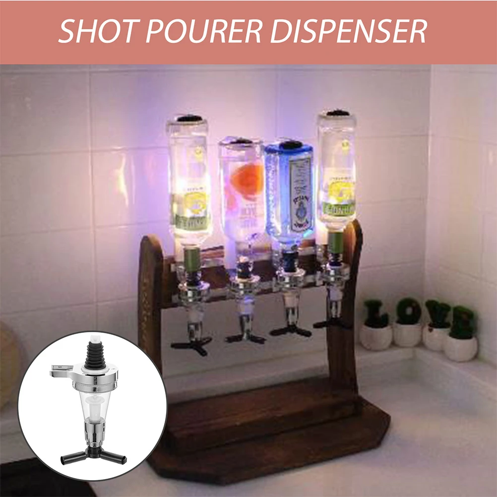 

Rustic Liquor Dispenser Pump Head Beverage Bottle Rack Plastic Drinks with Tap