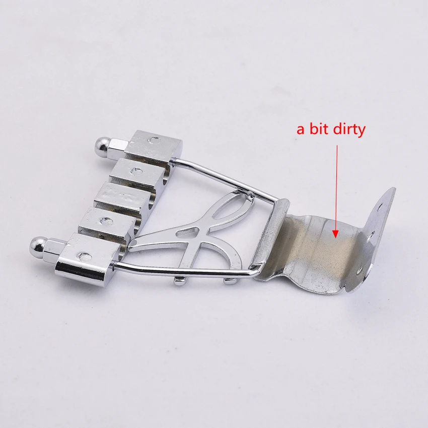 4 String  Hollow Trapeze Tailpiece with Screws for Archtop Jazz Bass Guitar Parts Chrome