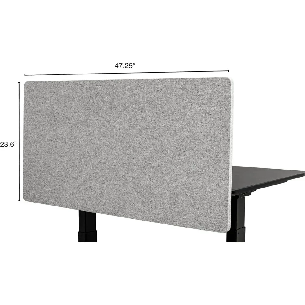 Clamp-on Acoustic Desk Divisor, baixa partição, painel de privacidade, reduz o ruído e características visuais, Cool Gray, 47,25 "x 23,6"