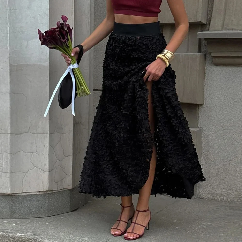 

Autumn Women's Casual Mid-Length A-Line Skirt Comfortable Fit Regular Waistline Skirt Fashionable Elegant Style