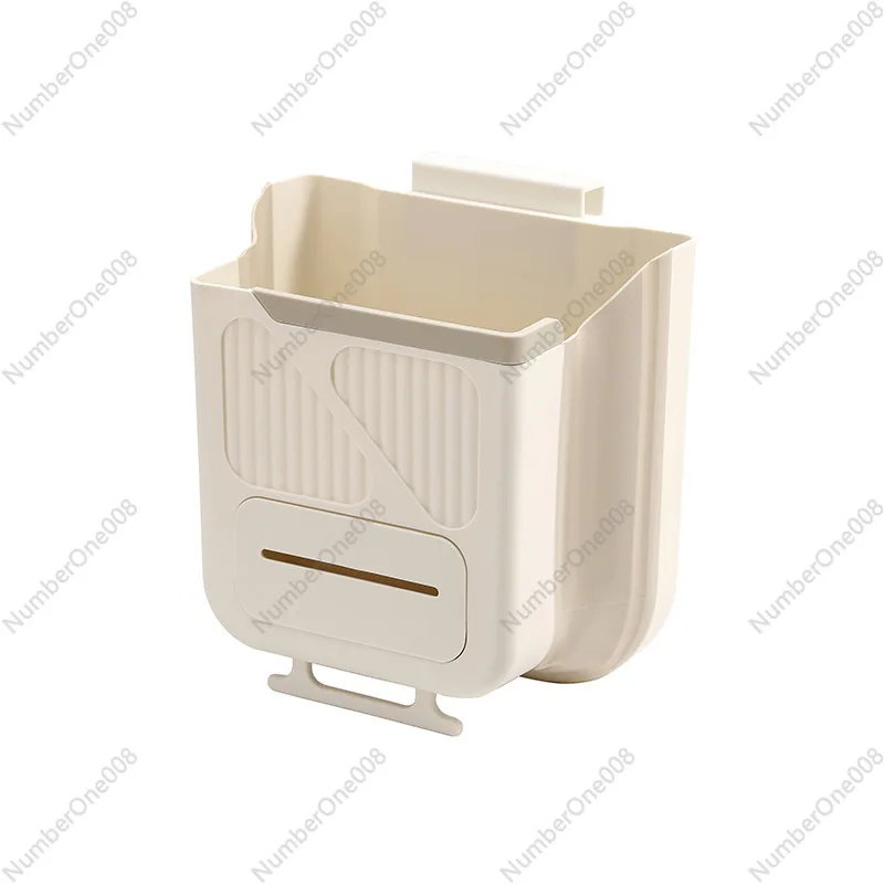 Household foldable trash can Kitchen cabinet door Wall-mounted trash can