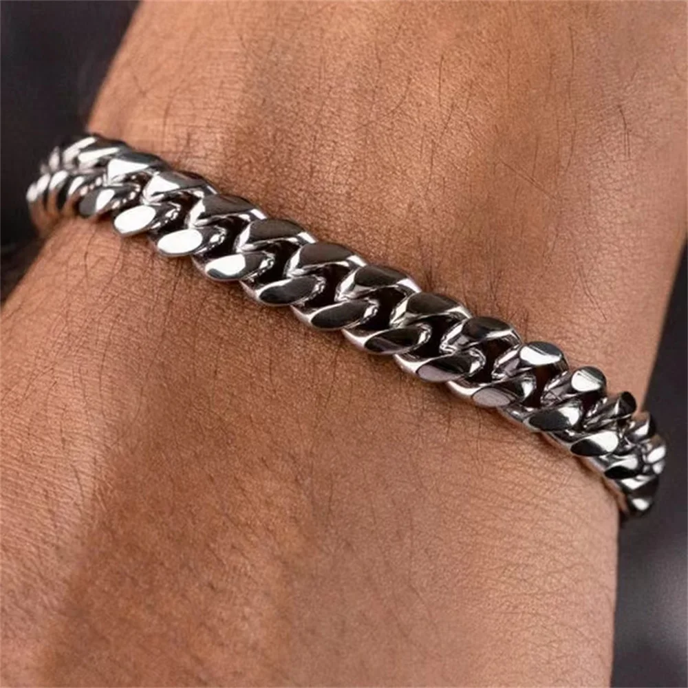 Edelstahl Quadratische Kugelketten-Armband für Männer Titanstahl-Schmuck Hip-Hop-Armband für Frauen Modetrend-Accessoires Geschenk – Detail 3