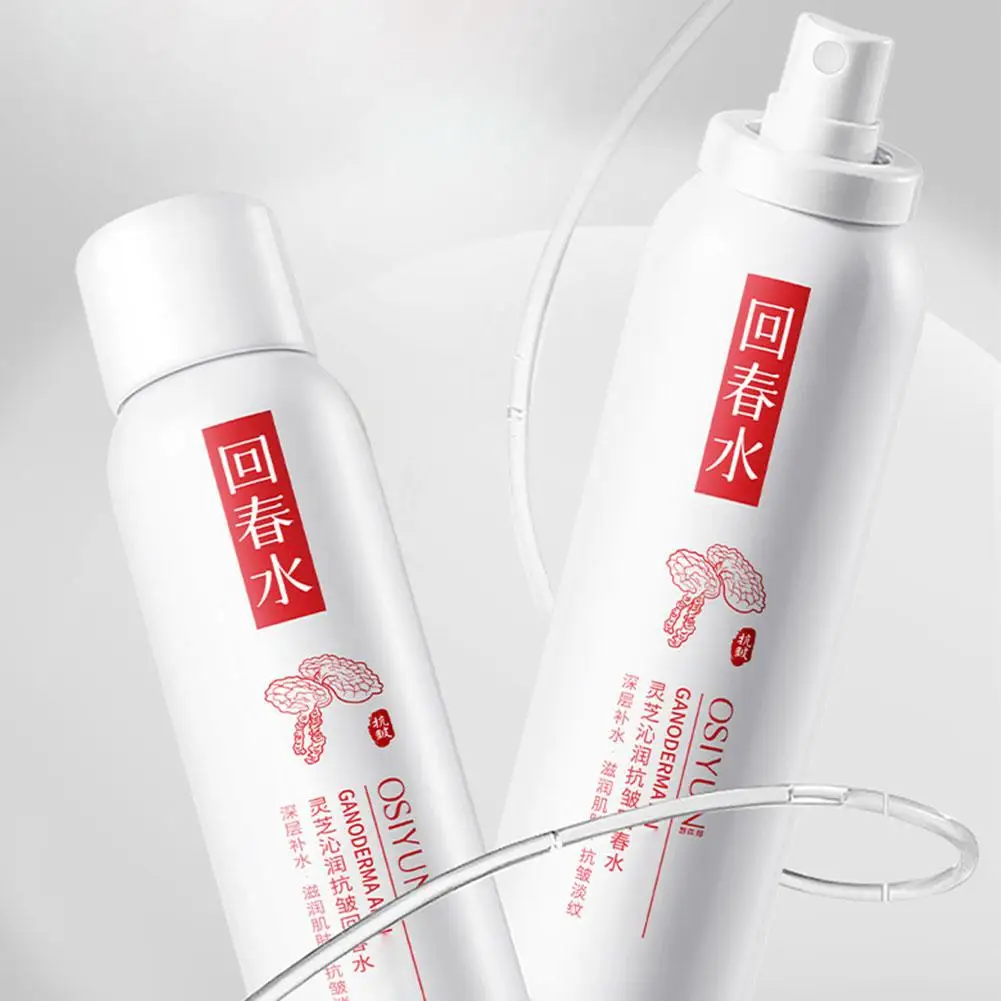 Ganoderma-Spray de tóner ligero, 150ml, aumenta el hidrata, Reduce las líneas finas, fresco en cualquier momento, refrescante de la piel, niebla para el cuidado Facial antiarrugas