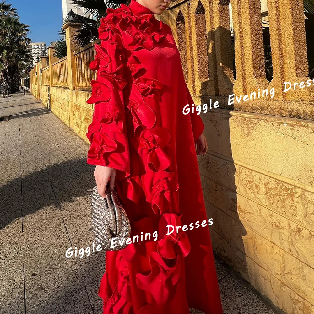 Giggle Chiffon Flowers Loose Fashion Prom Gown Saudi Arab Summer Ankle-Length Elegance Evening Party Dresses for Women 2024