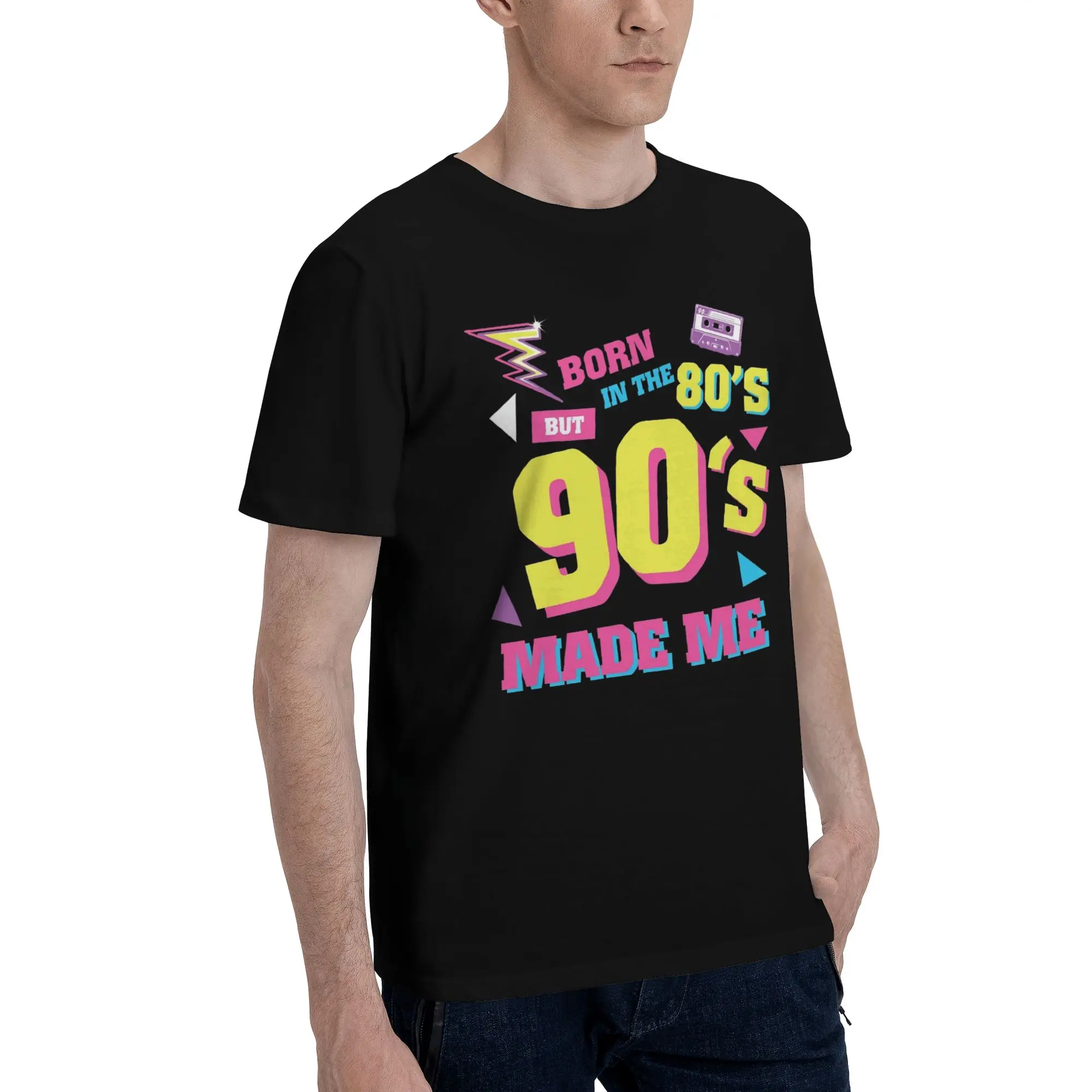 Men Women Born In The 80's Raised In The 90's T Shirt Cotton Graphic Print Tee Shirts  Top Clothing