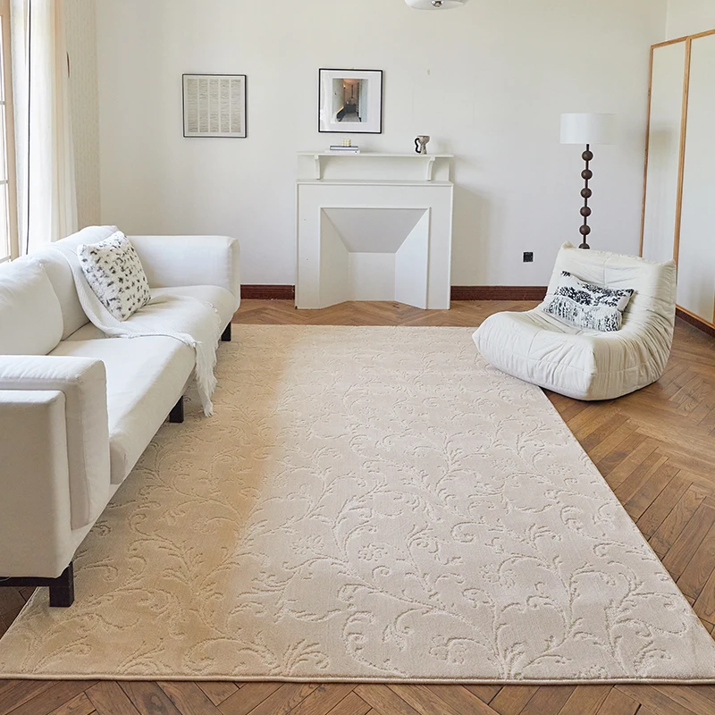

High cut low circle living room carpet 2024 new bedroom bedside waterproof no care floor mat wabi sandy wind non-slip floor mat
