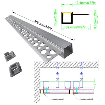 32×13 2PCS 0.5M Premium Gömülü Kurulum Tavan ve Duvar Süslemeleri için LED Alüminyum Profil Şerit Işık