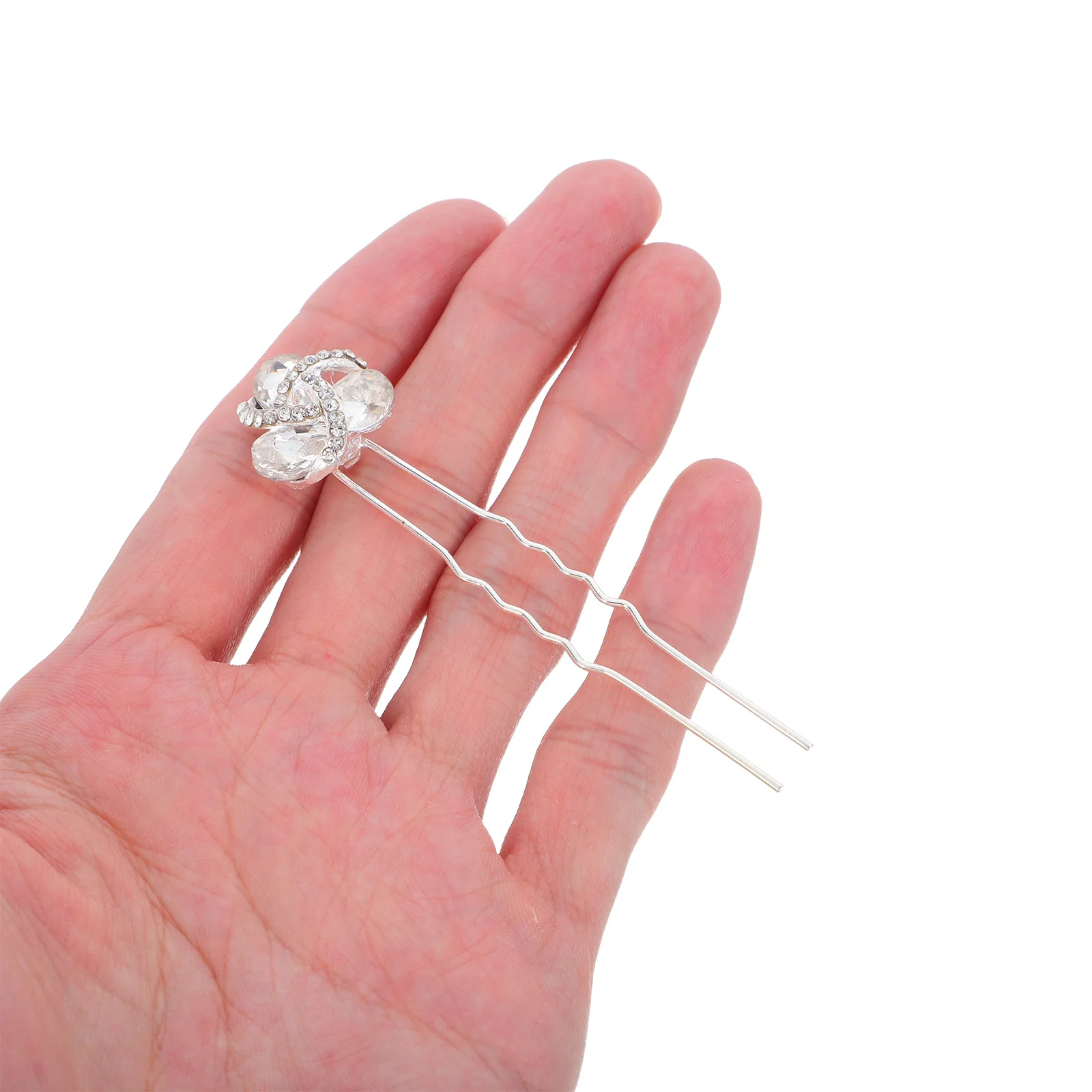 

6pcs Water Rhinestone Floral Hair Pin Bridal Wedding Party Hair Accessories For Women Silver Alloy Sparkling Decoration