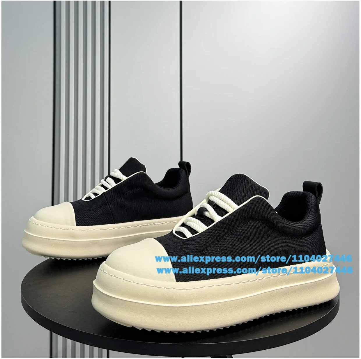 

Thick-Soled Canvas Shoes Men's Big Toe Leather Shoes Height Increasing Wear-Resistant Trendy Luxury Handmade Men's Shoes