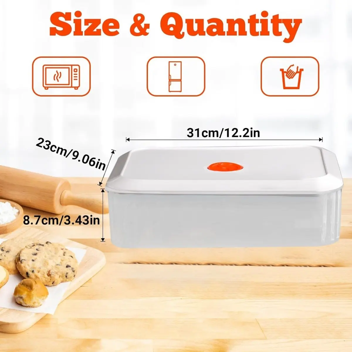 Pizza Dough Proofing Box, Stackable Pizza Dough Container W/Lid , Bread Fermentation Storage Boxes, Dough Rising Box