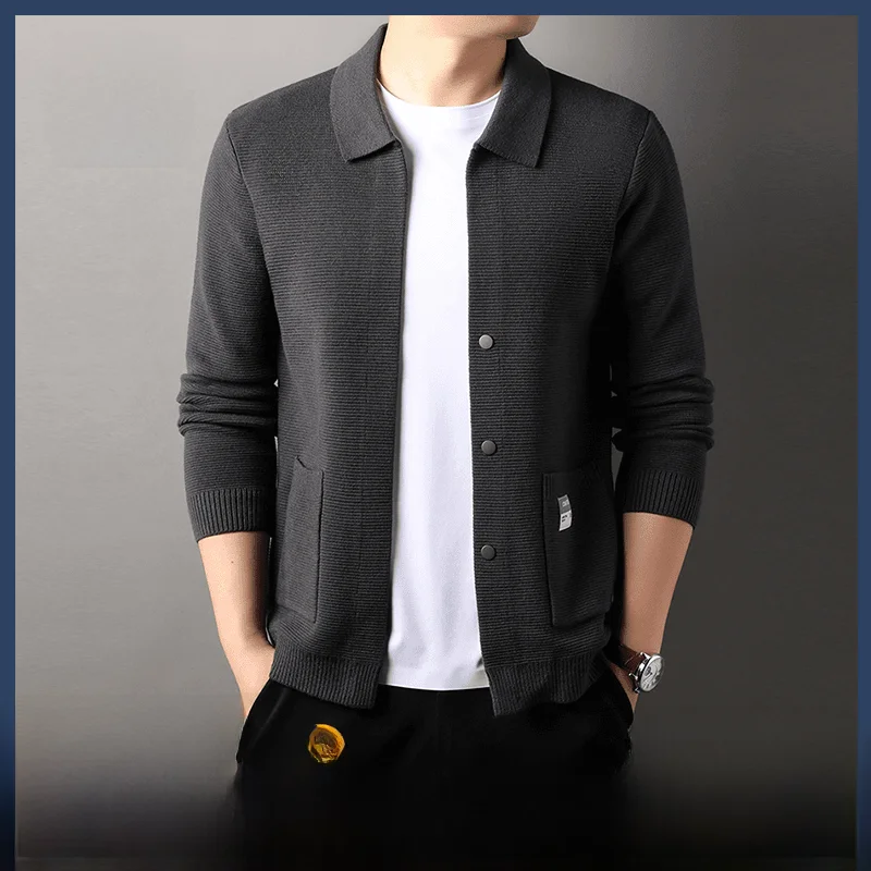 

Spring Autumn Knitted Open Cardigan Jaet Loose Casual Thin Men's Faion Ci Sle Long Sve Pure Color TUCANO Woodpeer