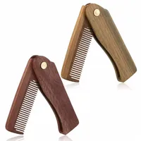 Wooden Hair Comb Natural Sandalwood Comb for Beard Fold Pocket Comb Hair Brush Beard & Mustache Brush for Men Styling Tools
