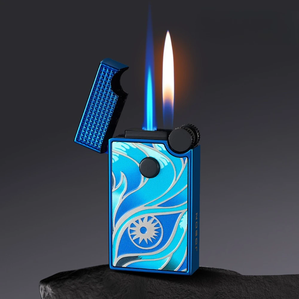 

JOBON Personalized Double Flame Inflatable Lighter, Windproof, Metal Cigarette Lighter for Men, High-end Holiday Gift