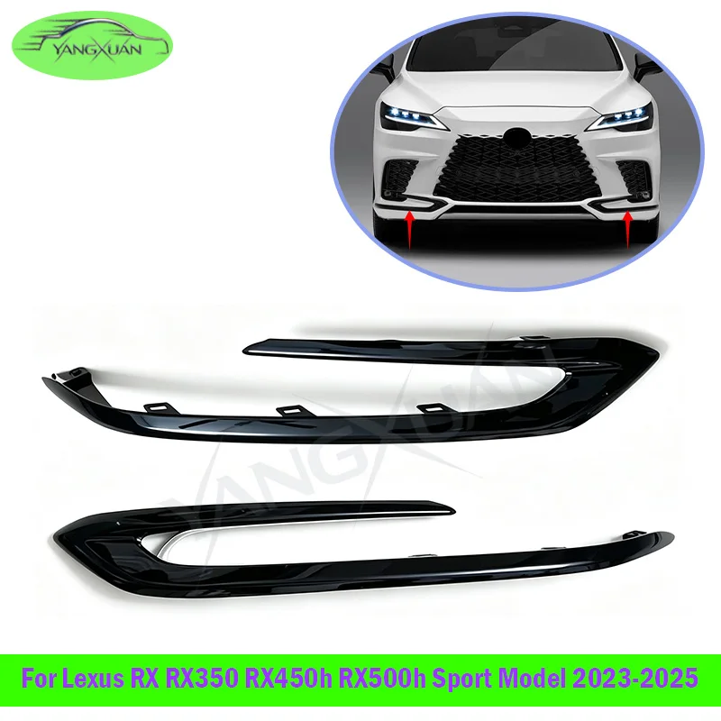 For Lexus RX RX350 RX450h RX500h Sport Model 2023 2024 2025 Front Bumper Fog Light Grille FogLamp Cover Strip Trim