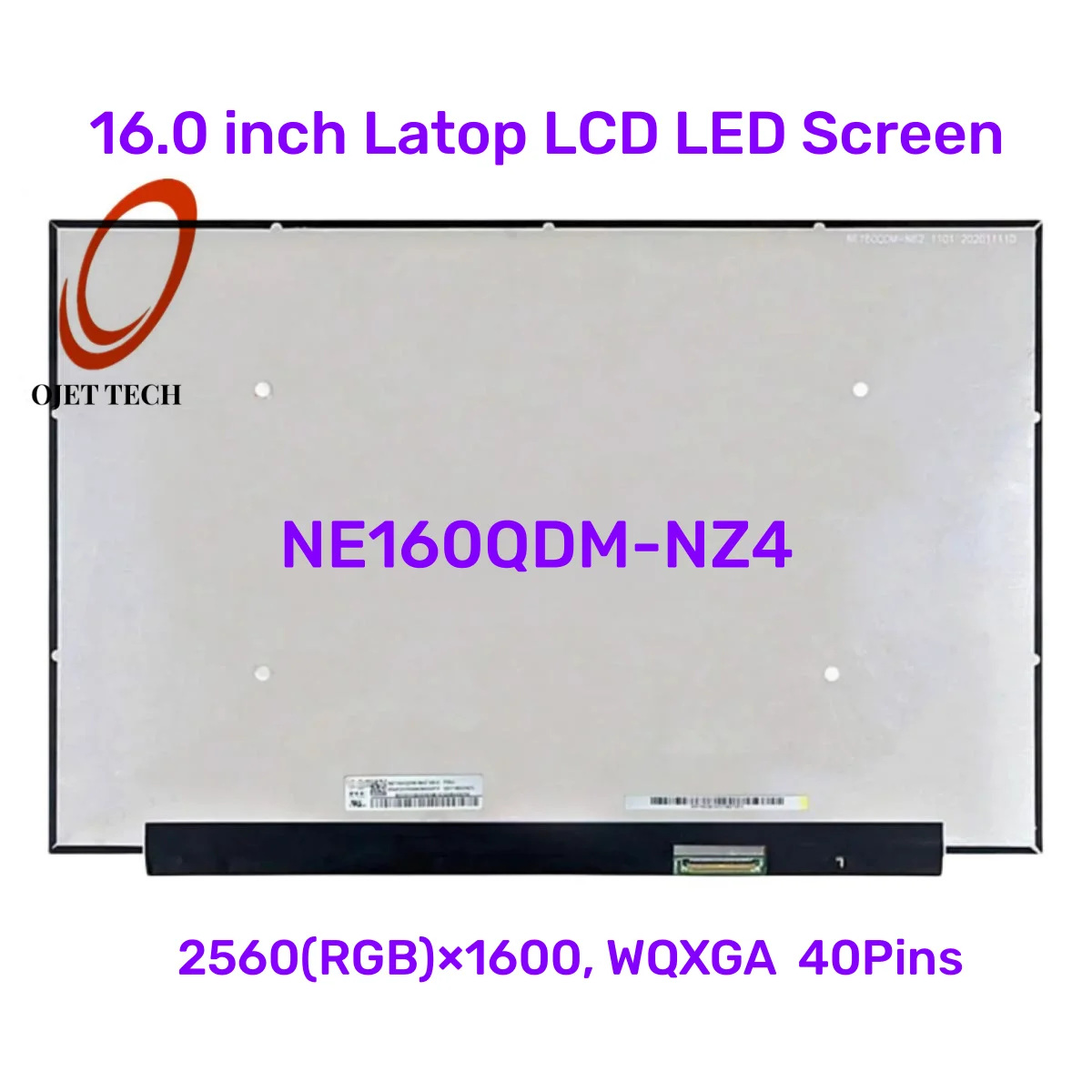 NE160QDM-NZ4 16 inch 2560X1600 240Hz 40pin Matrix LCD Screen NE160QDM-NZ4 Laptop LCD Non Touch Screen