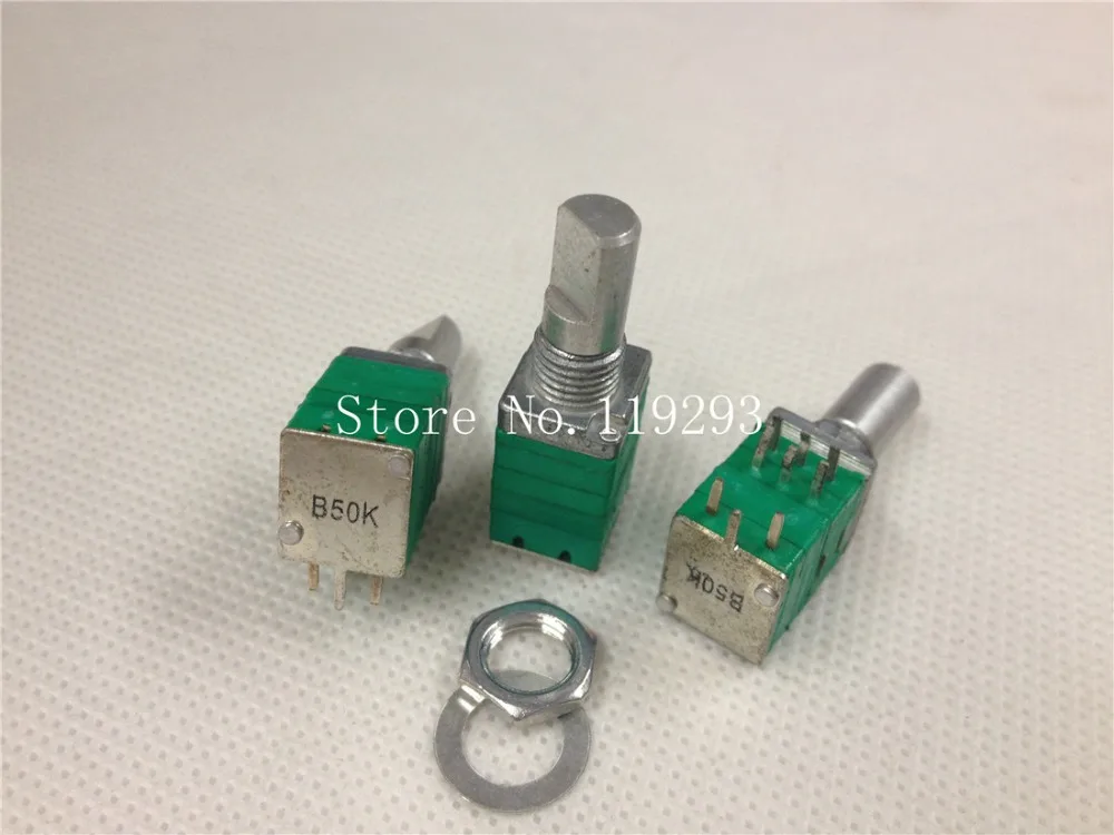 [BELLA]Taiwan- precision potentiometer with switch double B50K sealed stereo volume potentiometer axle 15MM--10PCS/LOT