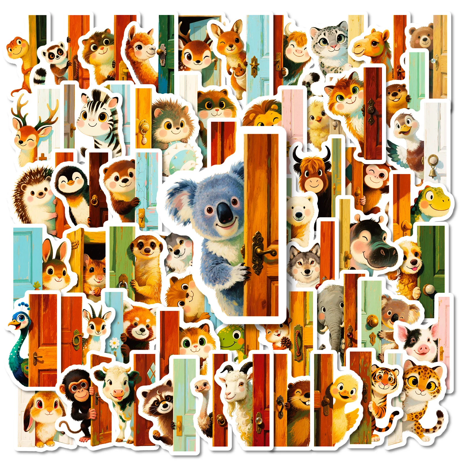 56 قطعة من ملصقات الحيوانات المضحكة المقاومة للماء لتزيين جرافيتي الكرتونية وحقيبة دفتر ملاحظات ذاتية الصنع وشارات ثلاجة الجيتار #2