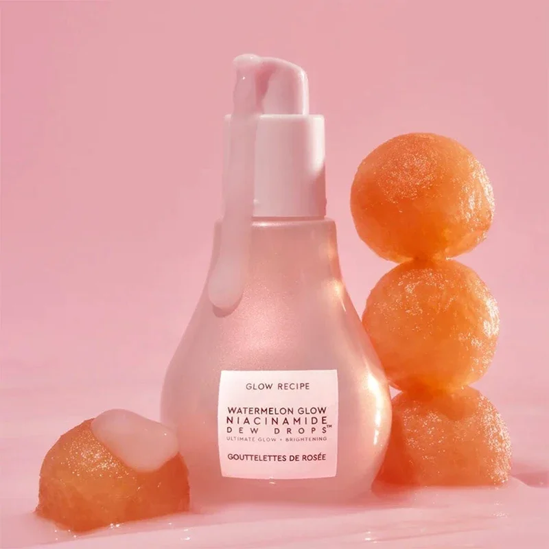

40ML Watermelon Niacinamide Brightening Essence Light Bulb Design W/ Hyaluronic Acid Vitamin E Lightweight Hydrating Face Makeup