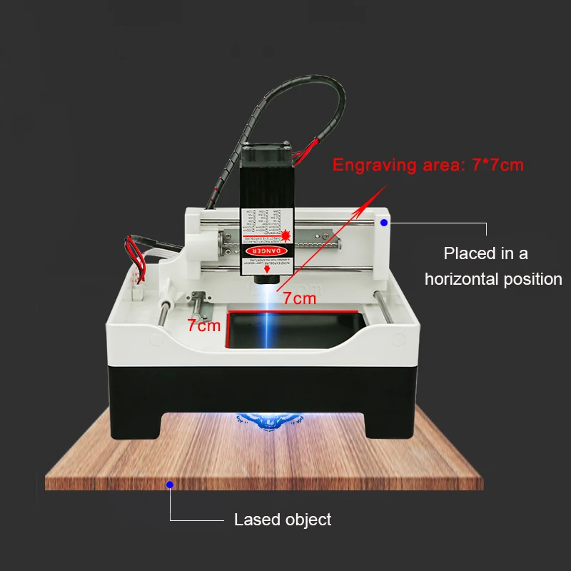 Mini Desktop Laser Engraver Stainless Steel Laser Engraving Machine For DIY Wood Router Laser Marking Carving Cutting 3W 5W 12W