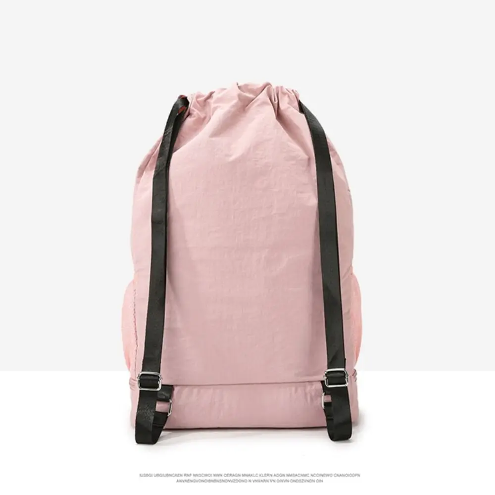 2 Rackets Tennis Racket Backpack with Shoes Pocket Waterproof Gym Pack Casual Drawstring Closure Drawstring Fitness Bag