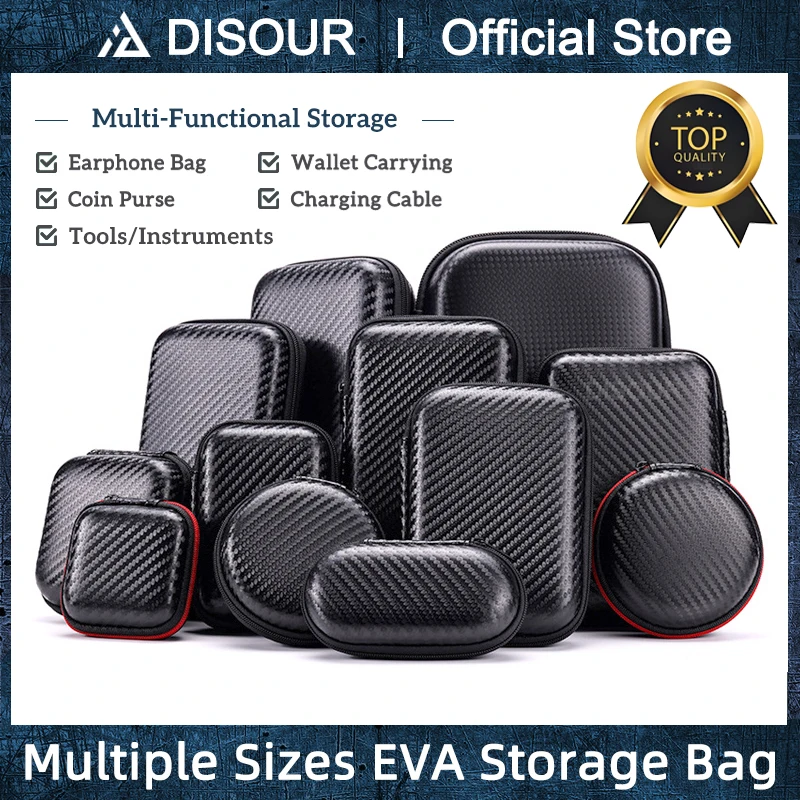 High Quality EVA Storage Bag Portable Earphone Bag Coin Purse Wallet Cable Tools Instruments Storage Case Multiple Sizes Storage