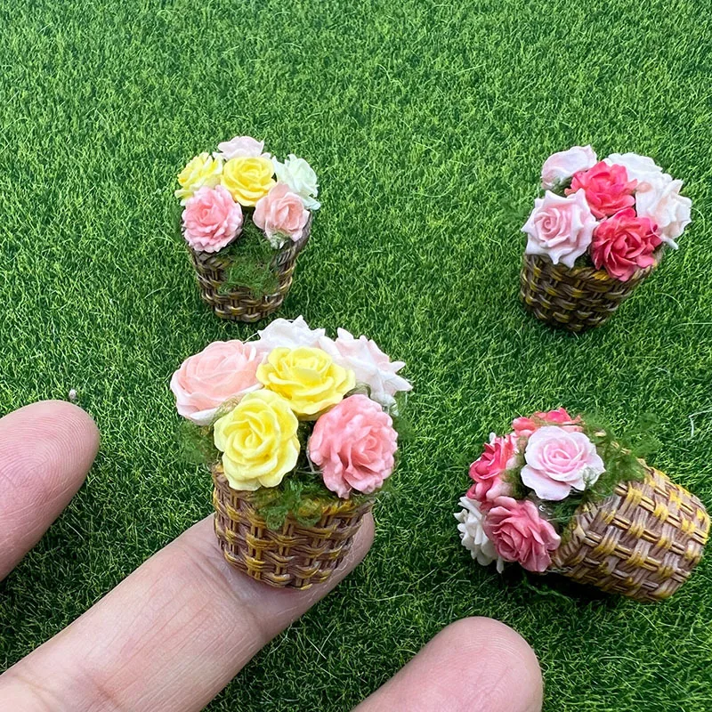 

Miniature Micro Flower Potted Plants Model Kits Building Sand Table Landscape Garden Layout materials Diorama Accessories 2Pcs