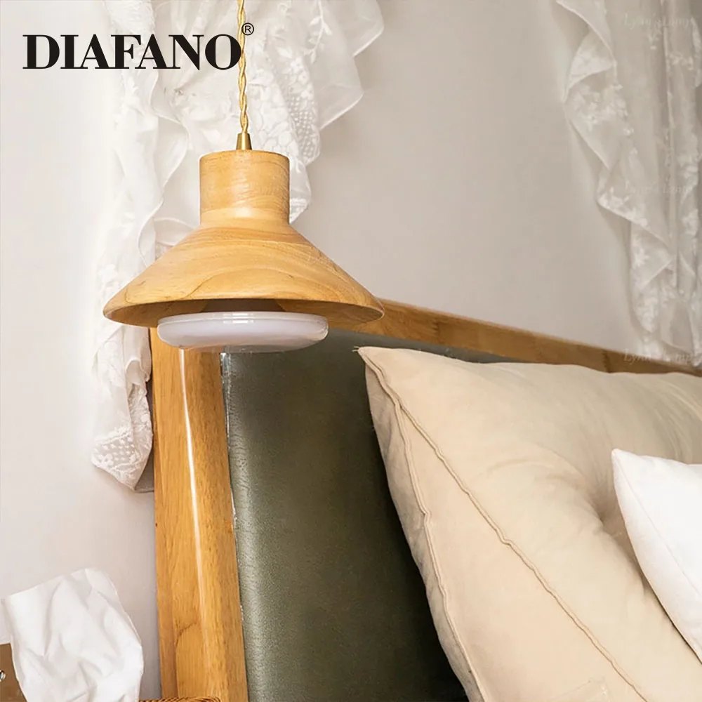 

Японские современные светодиодные подвесные светильники, люстра из скандинавского дерева, спальня, столовая, гостиная, лофт, кухня, кафе, светодиодный подвесной светильник, светильник