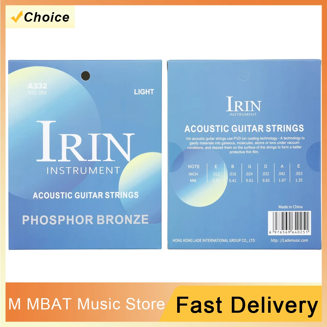 Corde per chitarra acustica Corde per chitarra folk in bronzo fosforoso Parti di rivestimento antiruggine in filo di acciaio ad alto tenore di carbonio